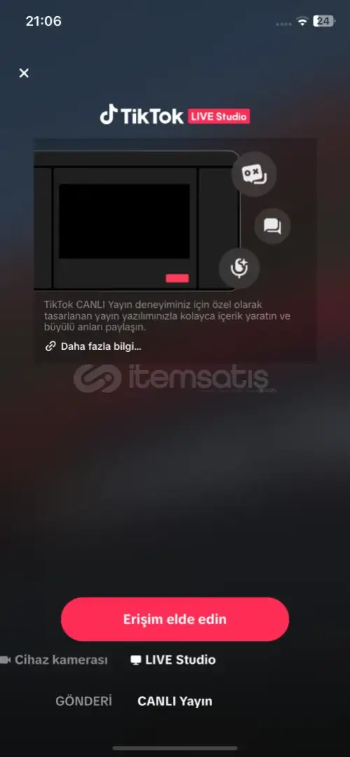 Tiktok 4545 takipçili live studo açık hesap
