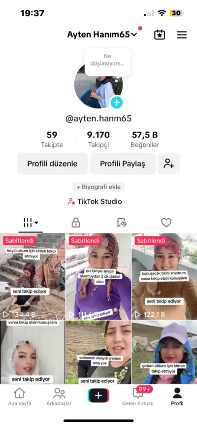 YÜKSEK ETKİLEŞİMLİ FAKE KADIN TİKTOK HESAB
